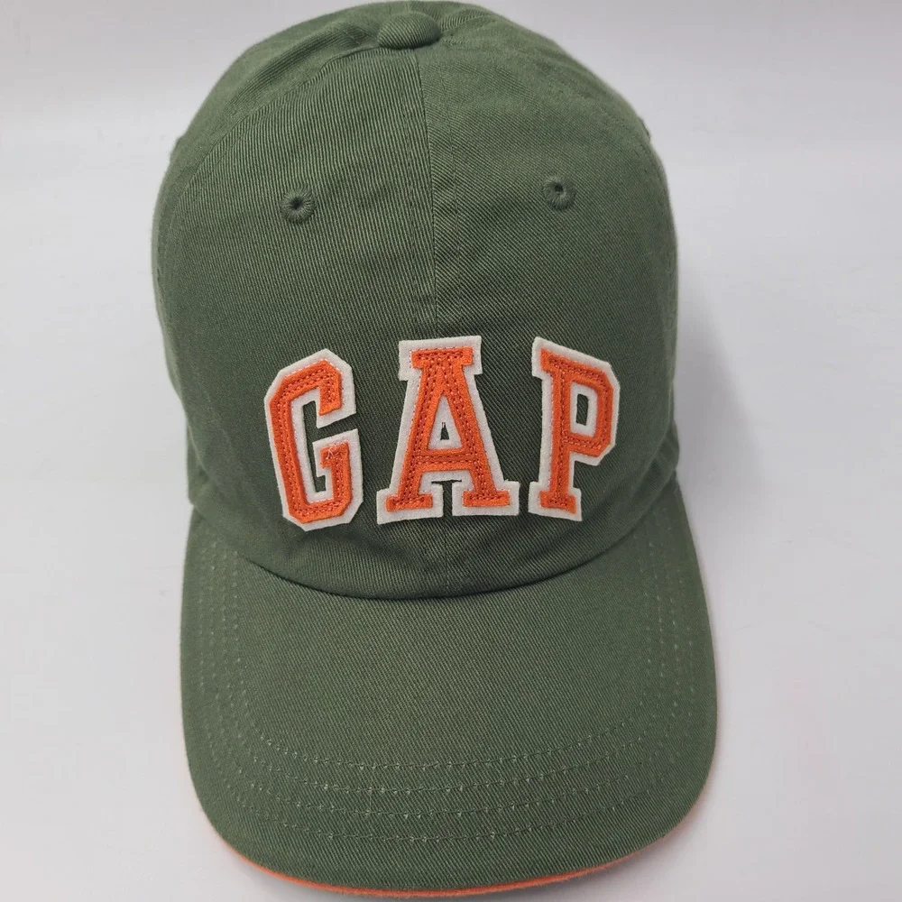 Kids Gap Hat Adjustable S-M Green Orange Logo Baseball Cap Casual Preppy Cotton
